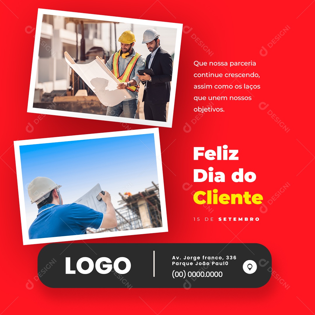 Dia do Cliente Que Nossa Parceria Continue Crescendo Social Media PSD Editável