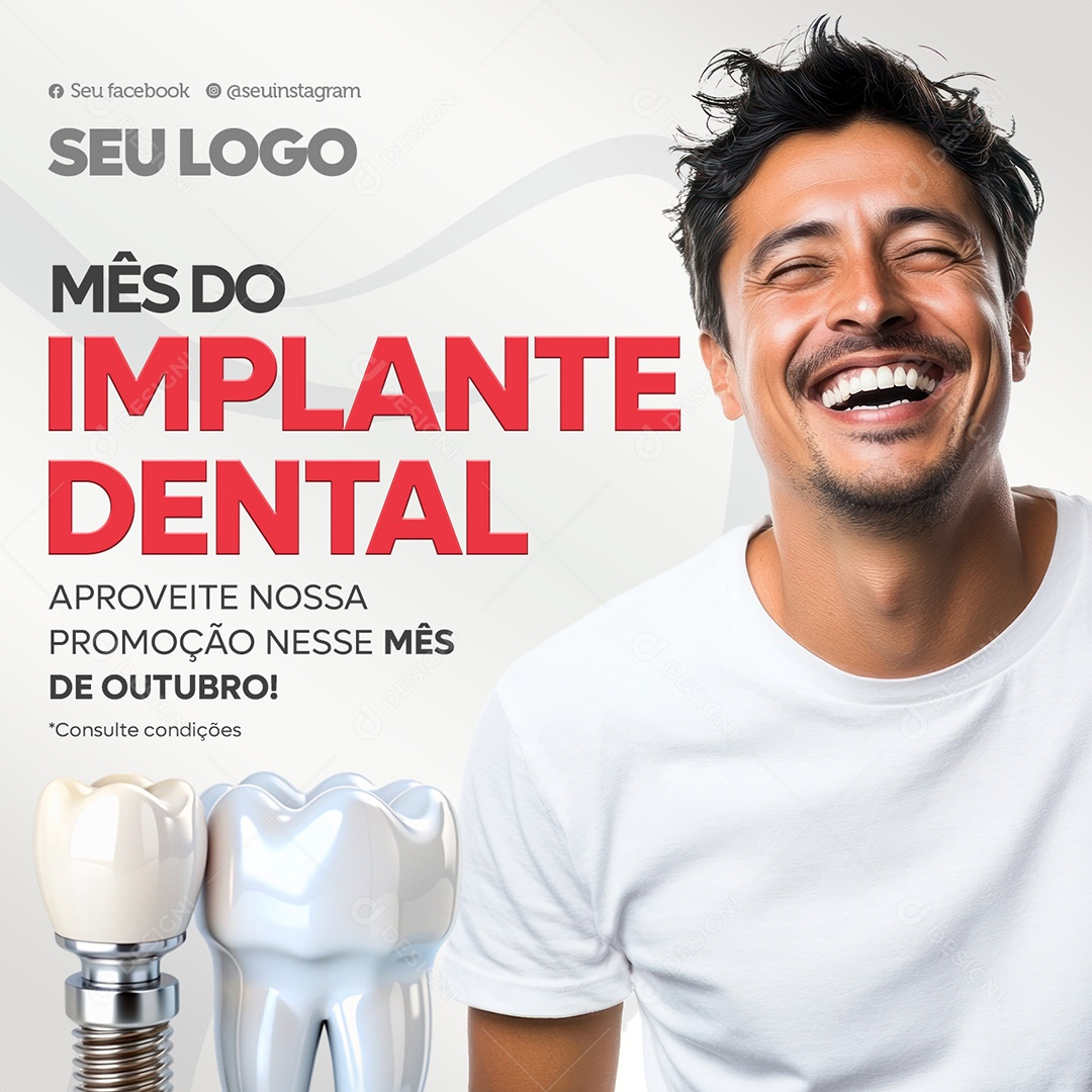 Dentist Month Do Implante Dental Social Media PSD Editable