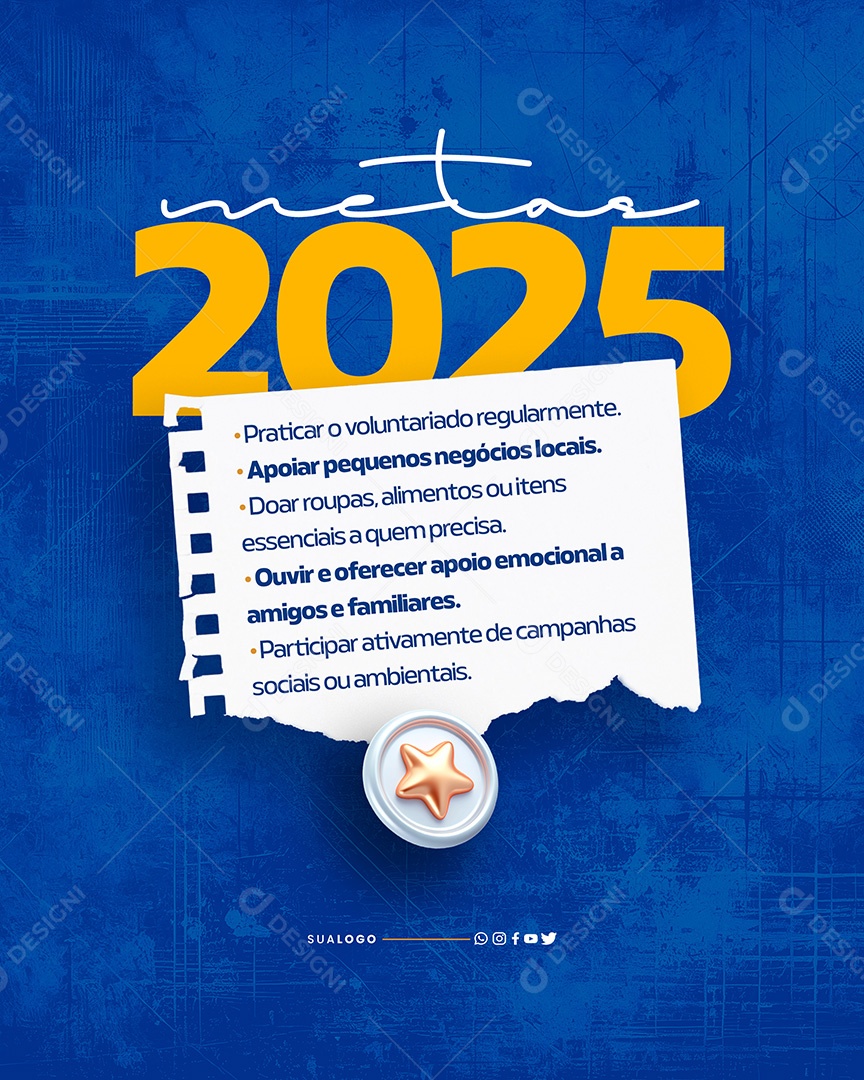 Metas para 2025 Social Media PSD Editável