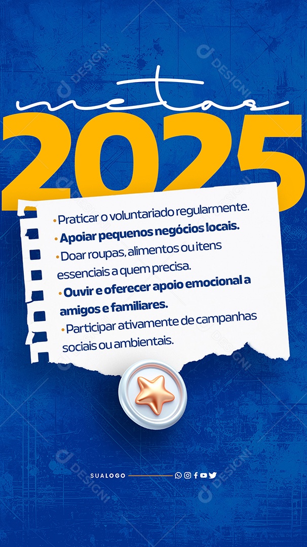 Story Metas para 2025 Social Media PSD Editável