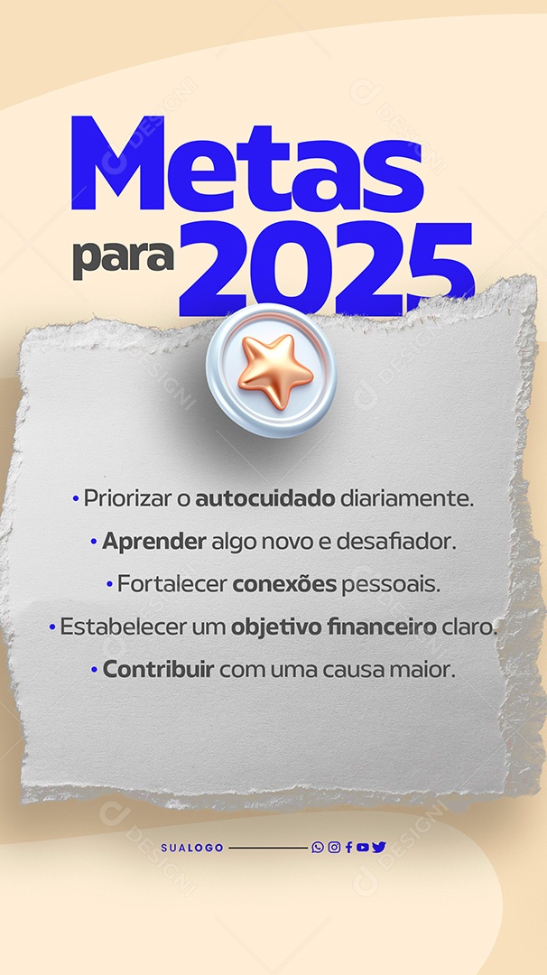 Story Metas para 2025 Social Media PSD Editável