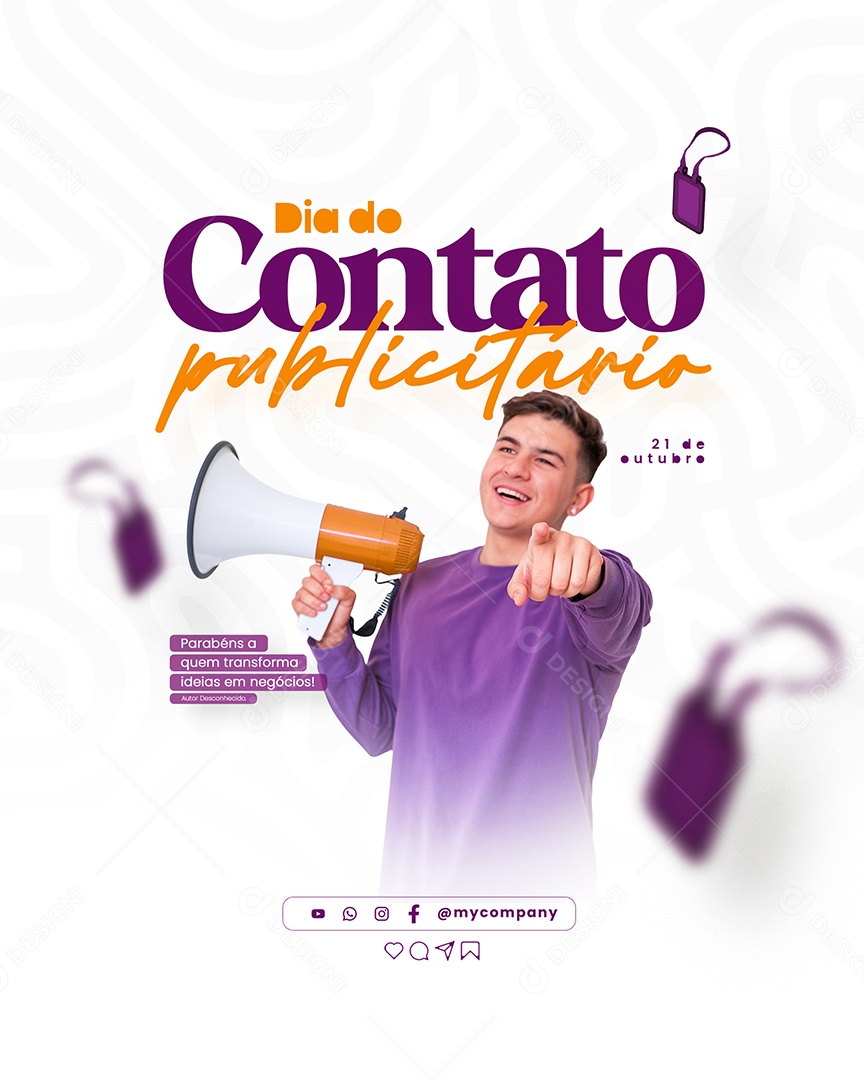 Dia do Contato Publicitário 21 de Outubro Social Media PSD Editável