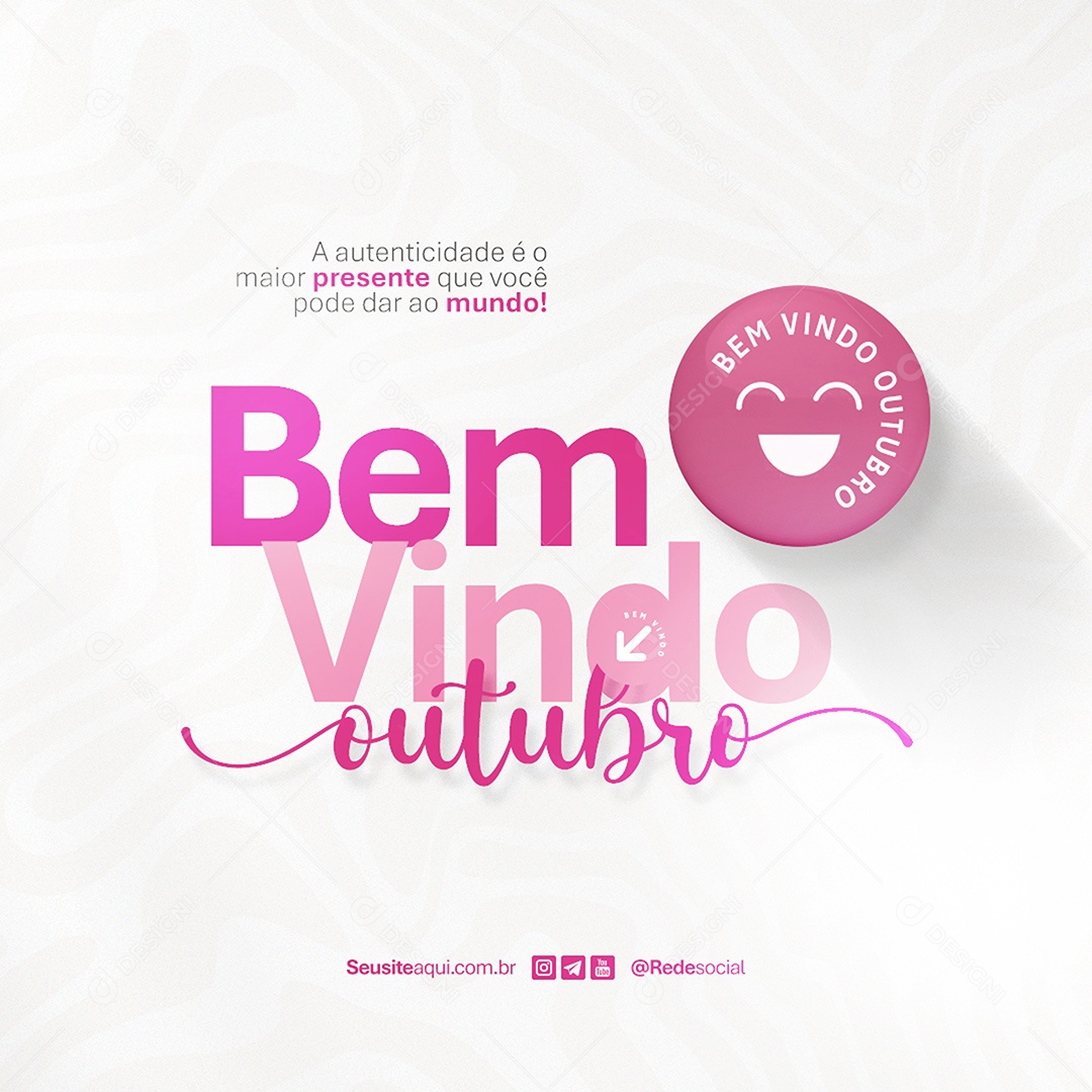 Bem Vindo Outubro Social Media PSD Editável