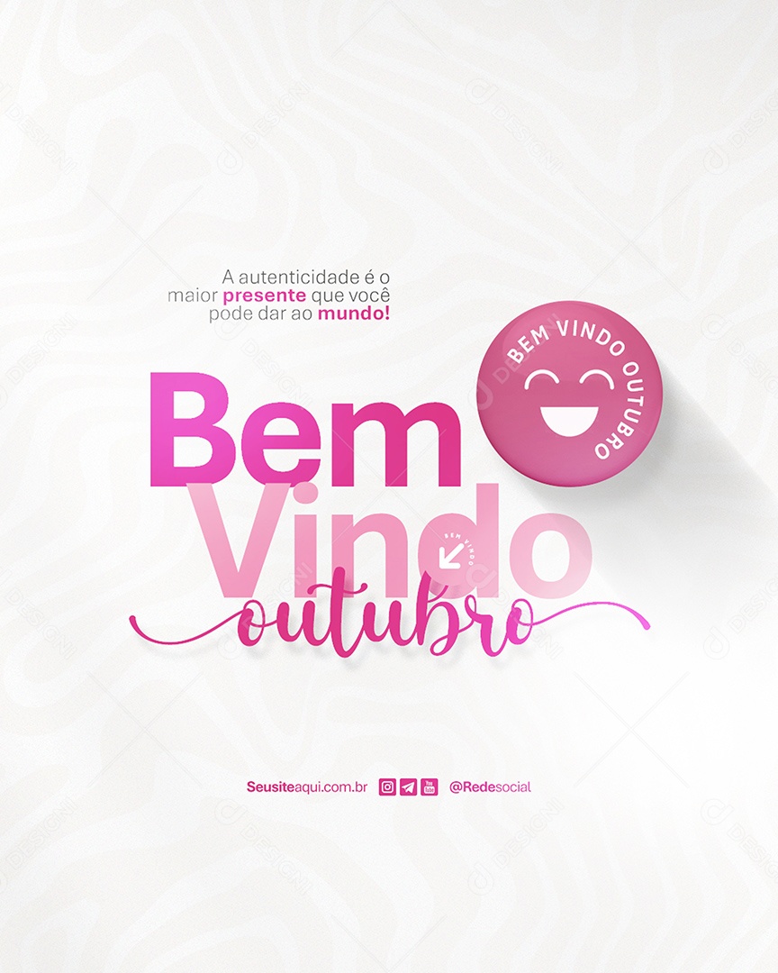 Bem Vindo Outubro Social Media PSD Editável