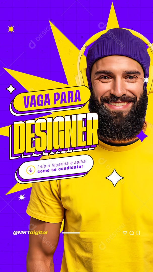 Story Marketing Digital Vaga para Designer Social Media PSD Editável