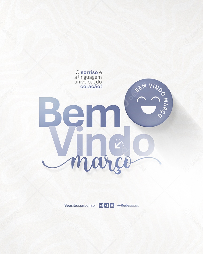 Bem Vindo Março Social Media PSD Editável