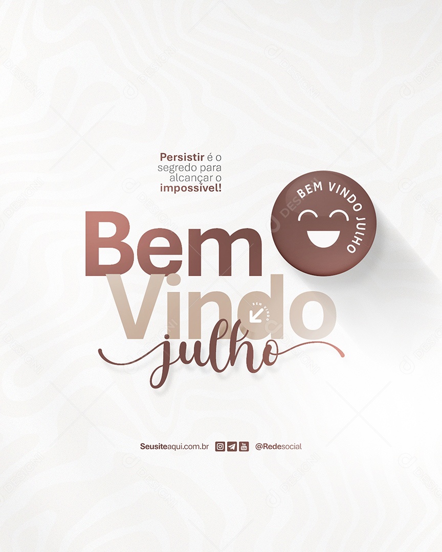 Bem Vindo Julho Social Media PSD Editável