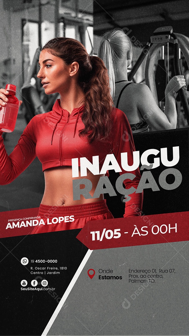 Story Inauguração Presença Confirmada Amanda Lopes Social Media PSD Editável