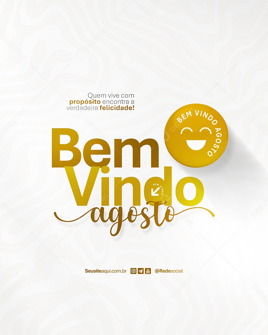 Bem Vindo Agosto Social Media PSD Editável