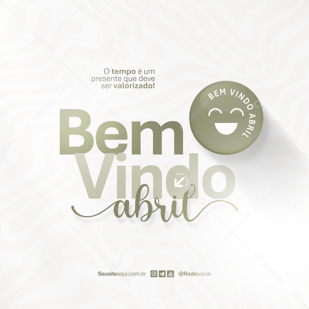 Story Bem Vindo Abril Social Media PSD Editável