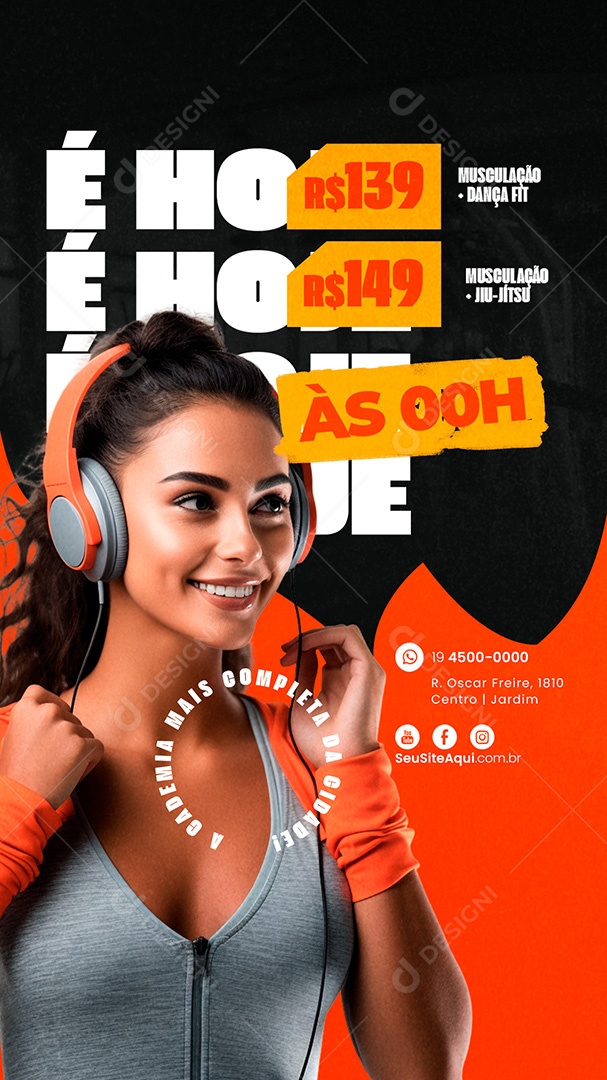 Story A Academia mais Completa da Cidade Social Media PSD Editável