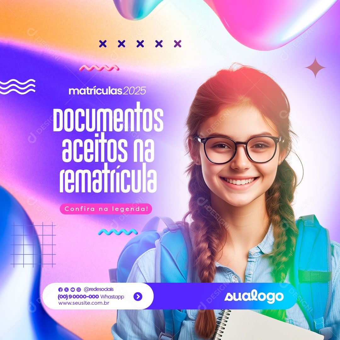 Volta as Aulas Faculdade e Escola Social Media PSD Editável