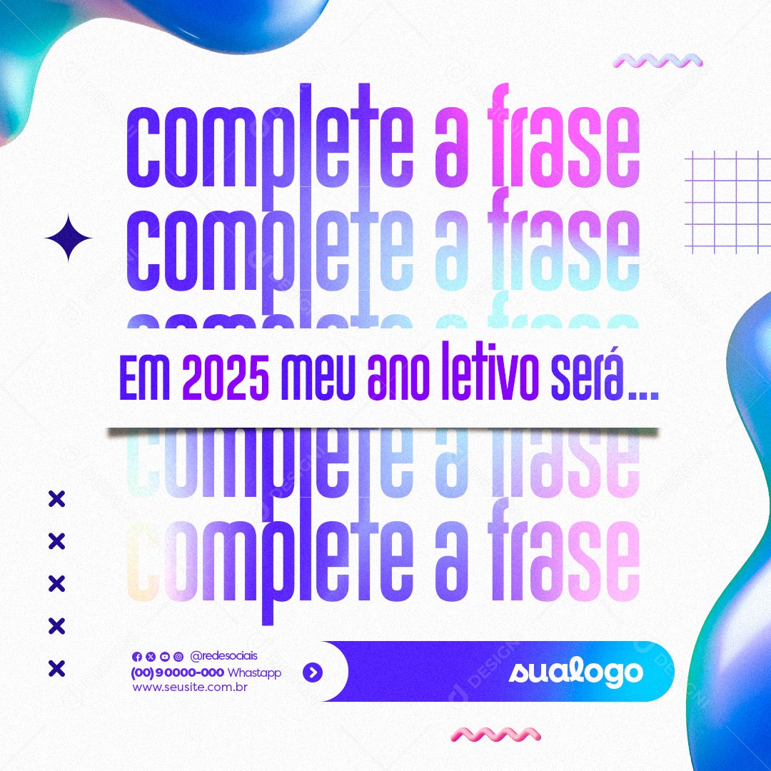 Volta as Aulas Faculdade e Escola Social Media PSD Editável