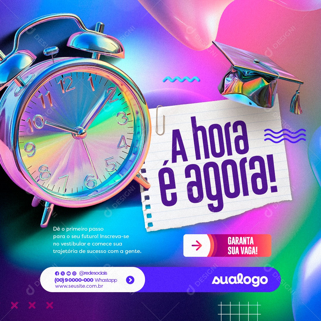 Volta as Aulas Faculdade e Escola Social Media PSD Editável