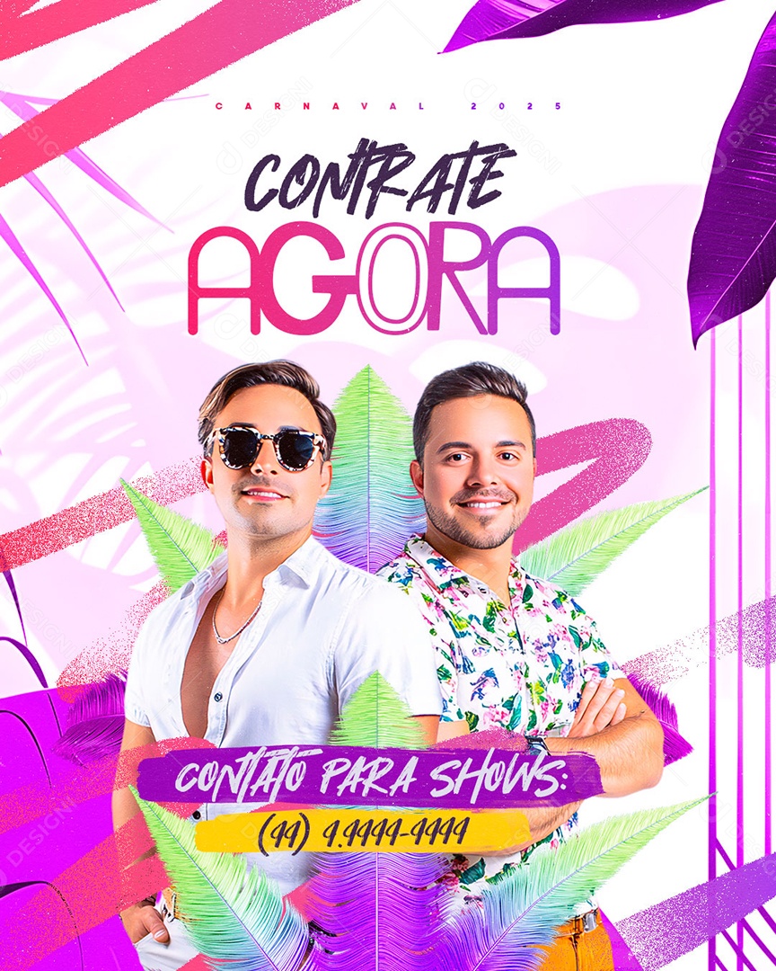 Flyer Contrate Agora Contato para Shows Social Media PSD Editável