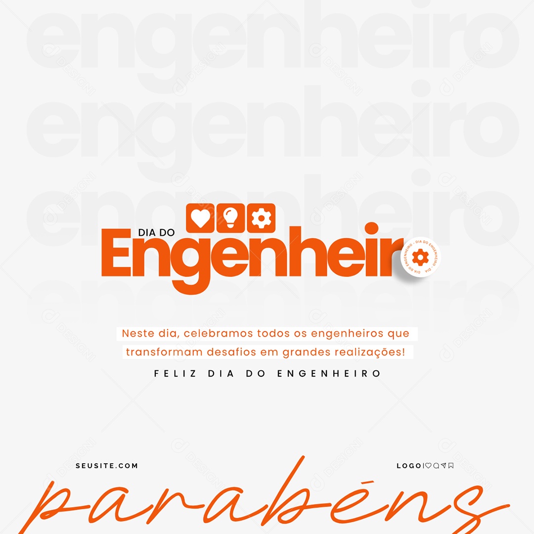 Dia do Engenheiro 11 de Dezembro Transformam Desafios Em Grandes Realizações Social Media PSD Editável