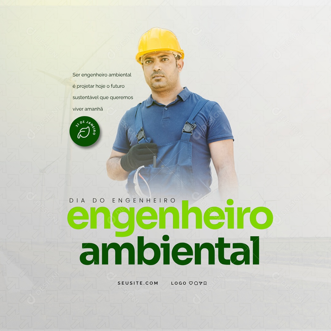 Day of the Environmental Engineer 31 January Congratulations Social Media PSD Editable
