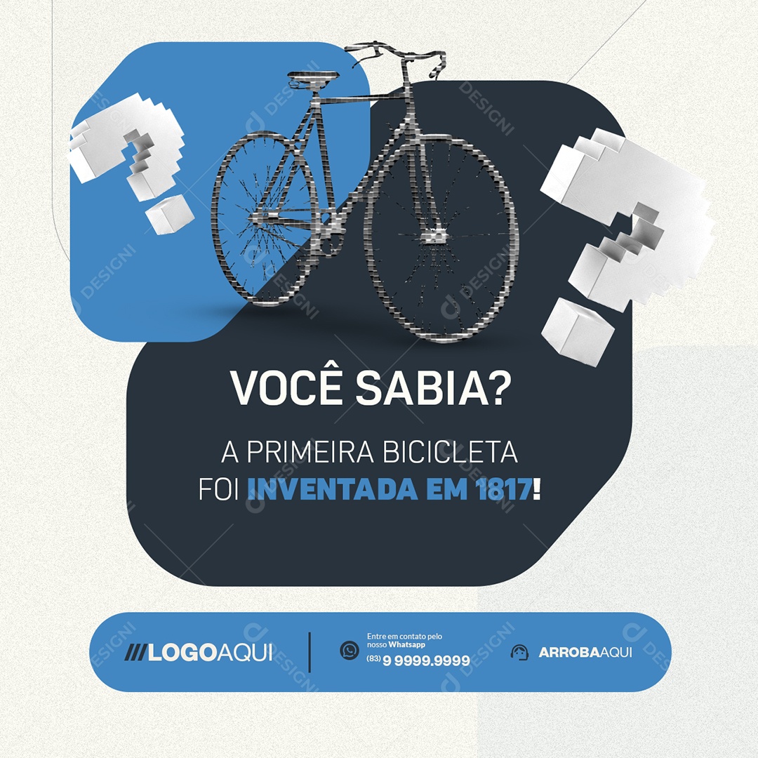 Bicicletaria Bicicleta Você Sabia Social Media PSD Editável