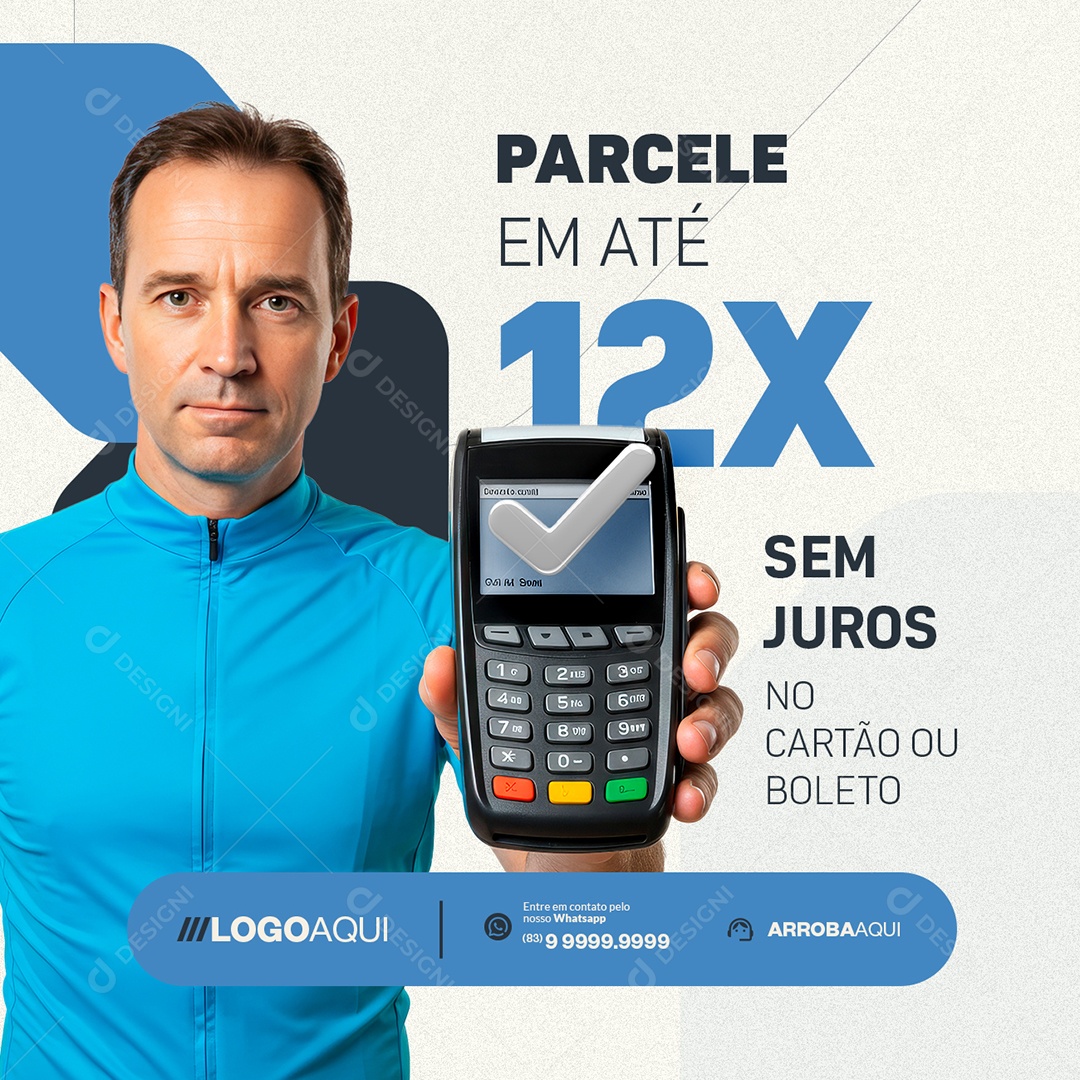 Bicicletaria Bicicleta Parcele em Até 12x Sem Juros Social Media PSD Editável