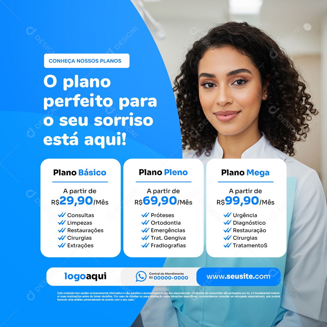 Plano Odontológico Conheça Nossos Planos Social Media PSD Editável