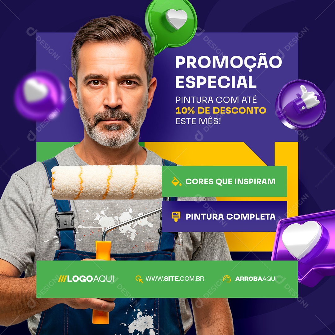 Pintor Promoção Especial Social Media PSD Editável