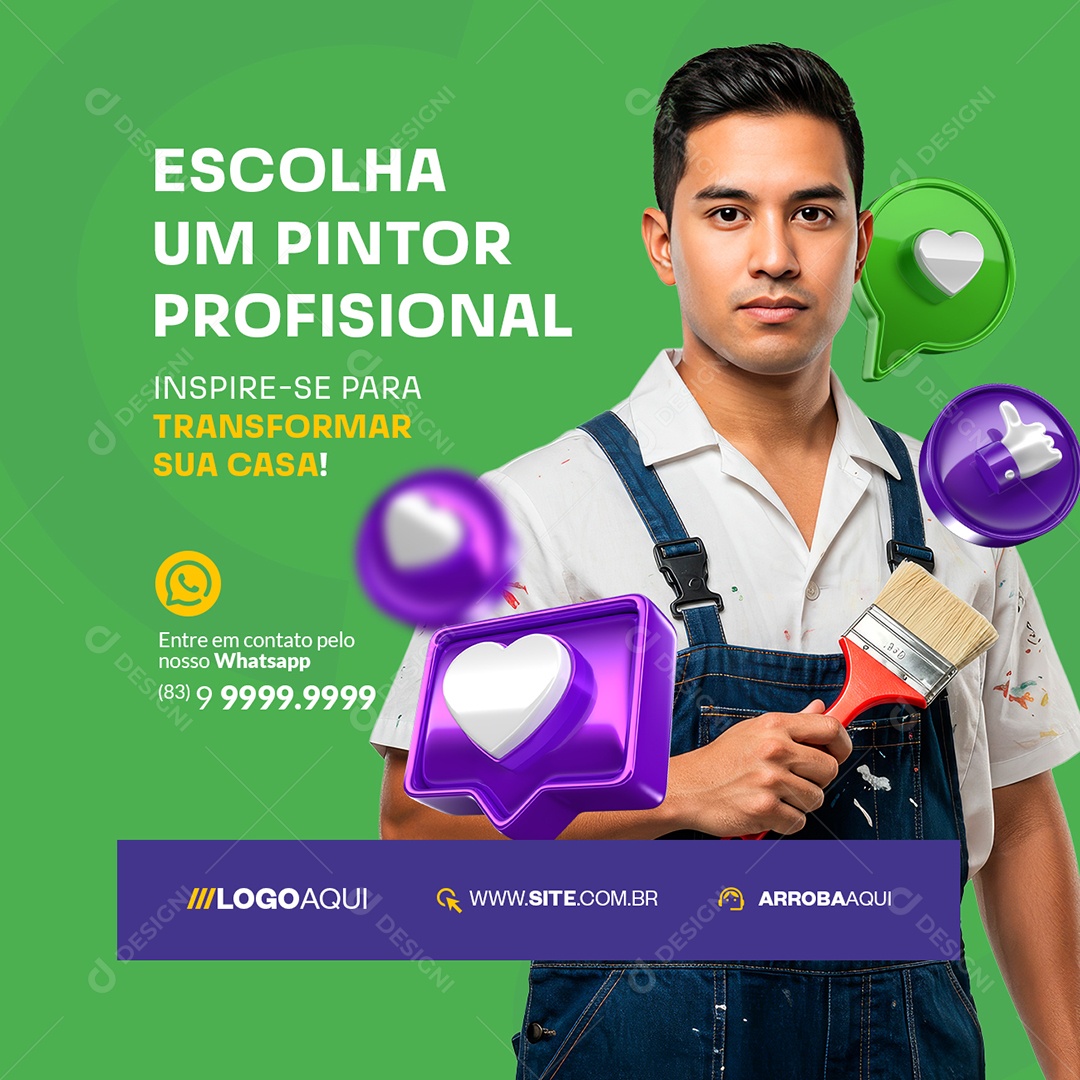 Escolha um Pintor Profissional Social Media PSD Editável