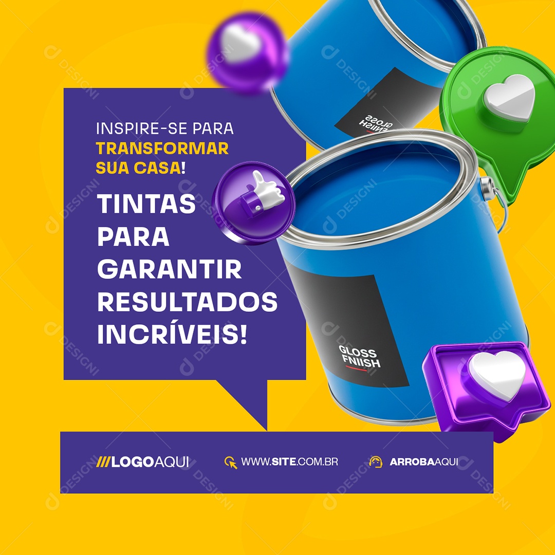 Pintor Tintas para Garantir Resultados Incríveis Social Media PSD Editável