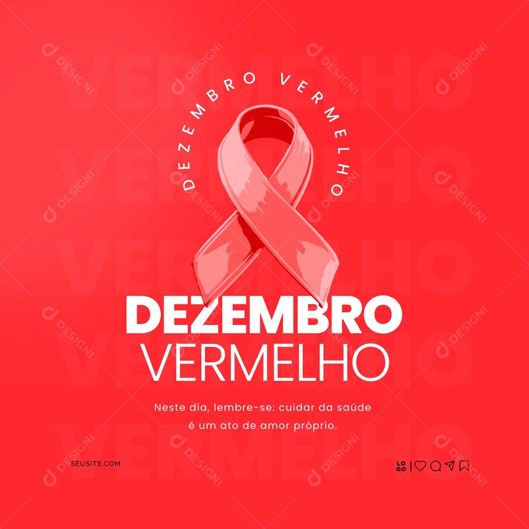 Red December Health Care is an act of love Social Media PSD Editable