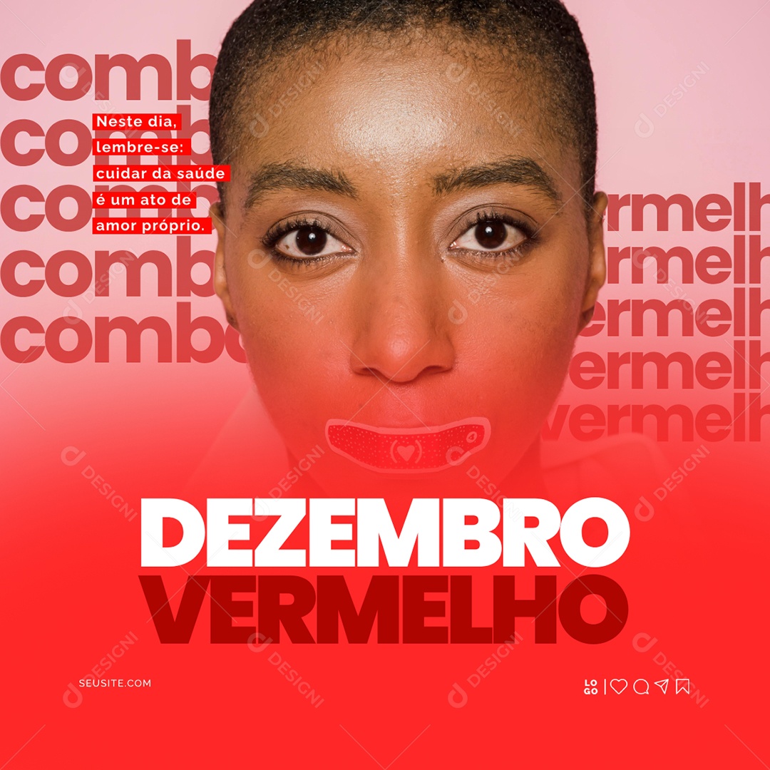 Dezembro Vermelho A Prevenção Salva Social Media PSD Editável