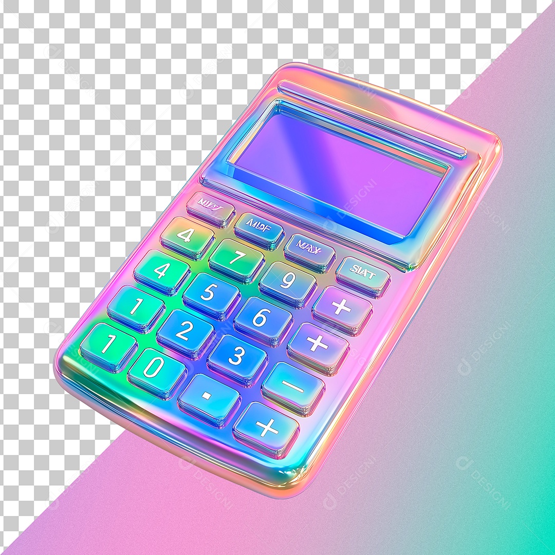 Calculadora Elemento 3D Holográfica para Composição PSD