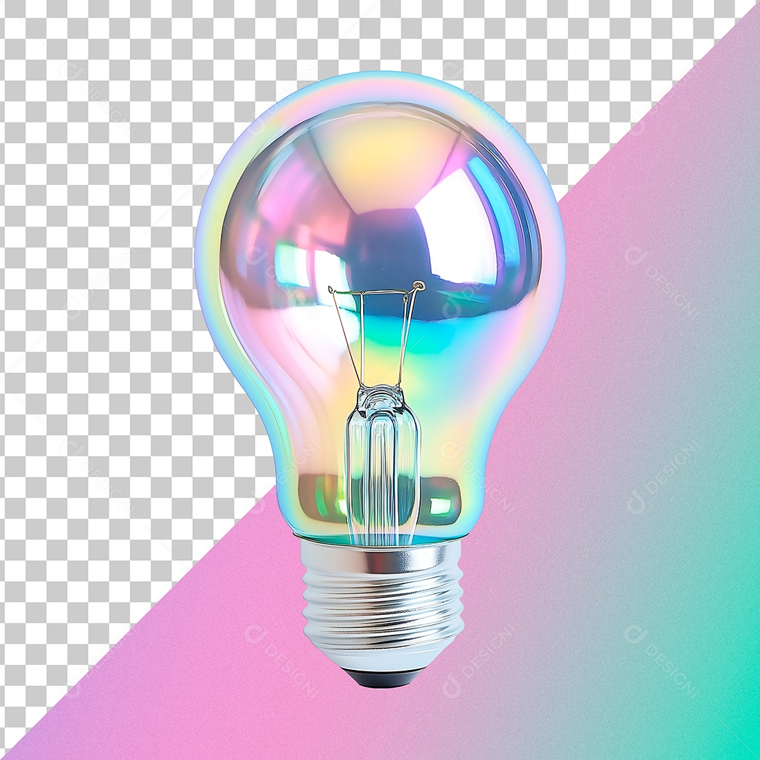 Lâmpada Elemento 3D Holográfica para Composição PSD