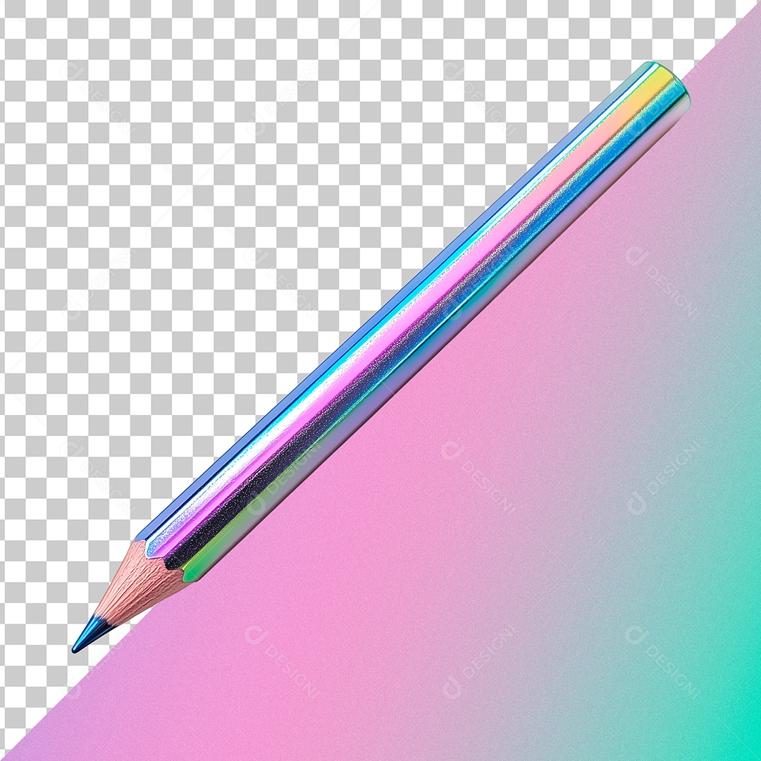 Lápis Elemento 3D Holográfica para Composição PSD