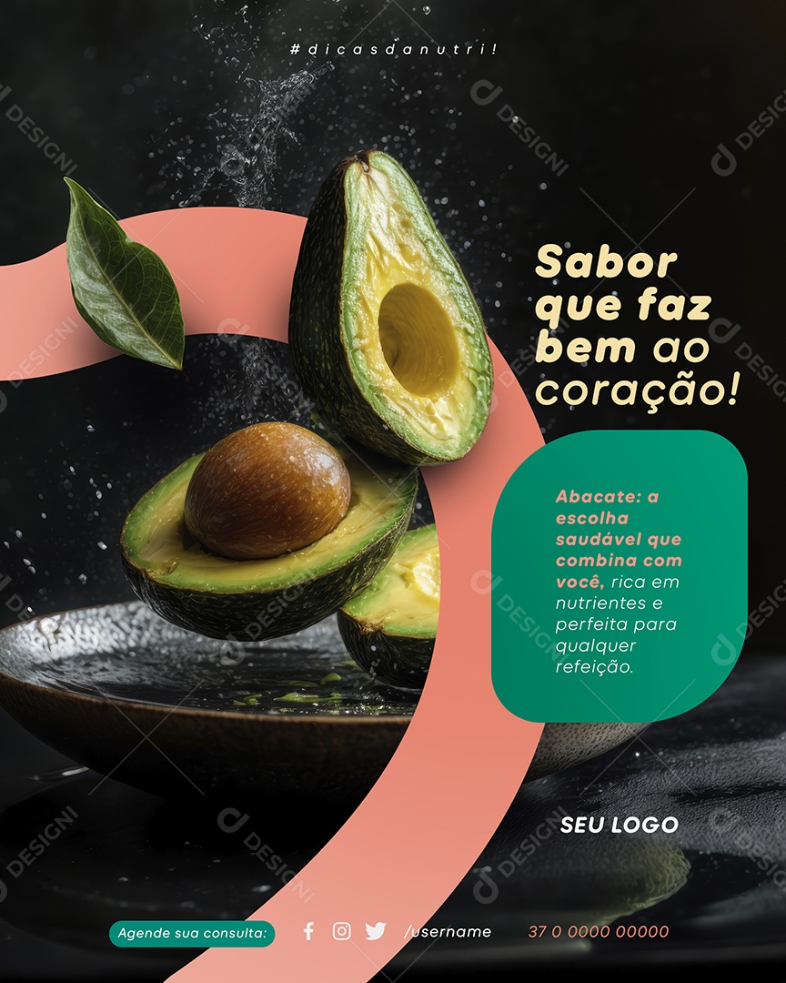 Nutricionista Sabor Que Faz Bem Social Media PSD Editável