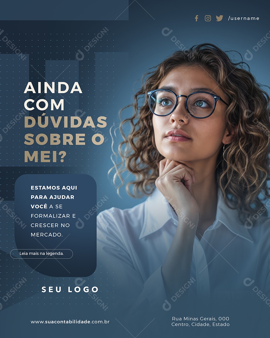 Contabilidade Dúvidas Sobre O MEI Social Media PSD Editável