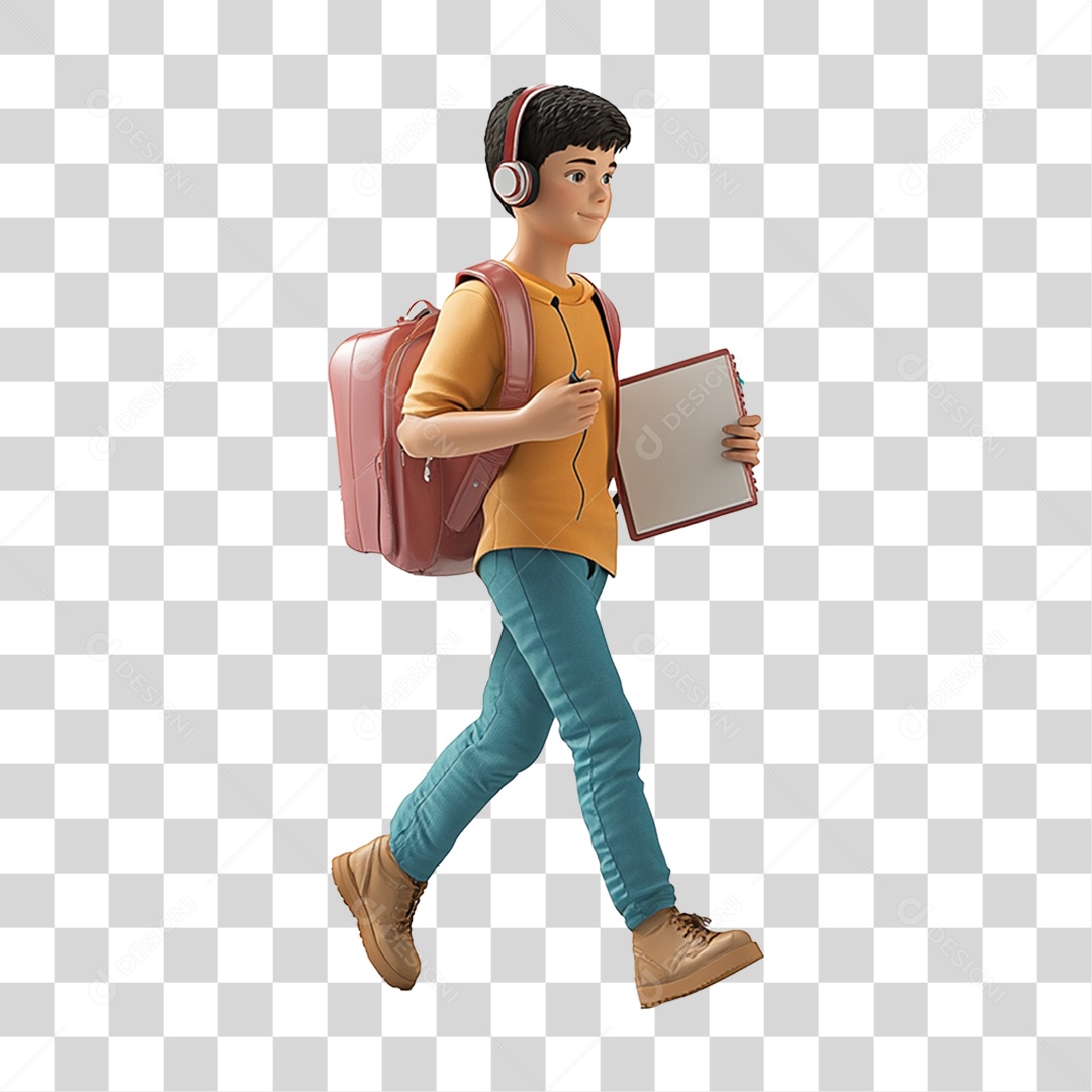 Personagem Jovem Estudante PNG Transparente