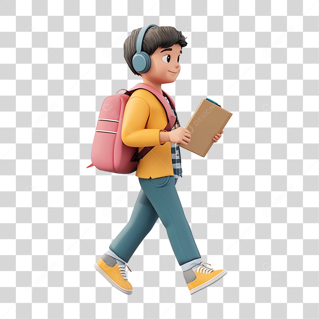 Personagem Jovem Estudante PNG Transparente