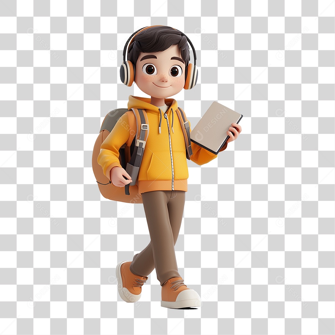 Personagem Jovem Estudante PNG Transparente
