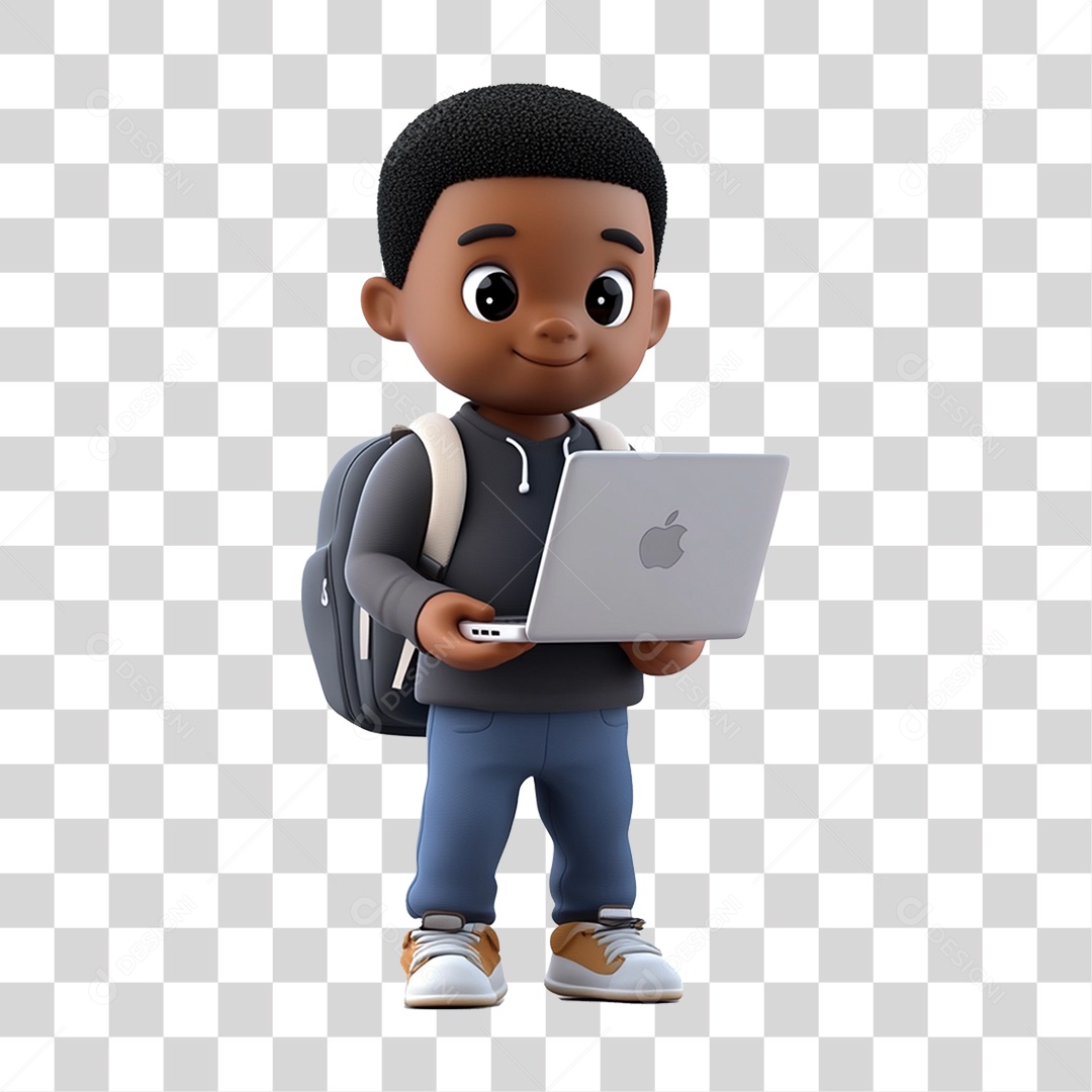 Personagem Jovem Estudante PNG Transparente