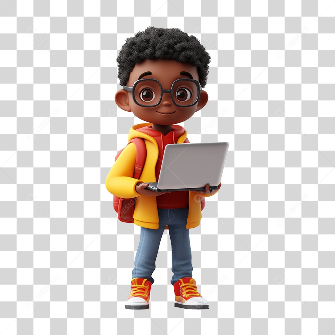 Personagem Jovem Estudante PNG Transparente