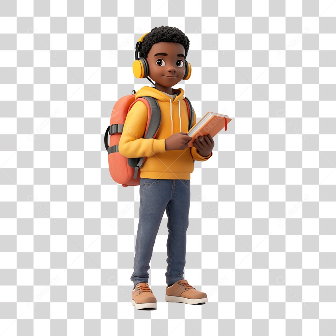 Personagem Jovem Estudante PNG Transparente