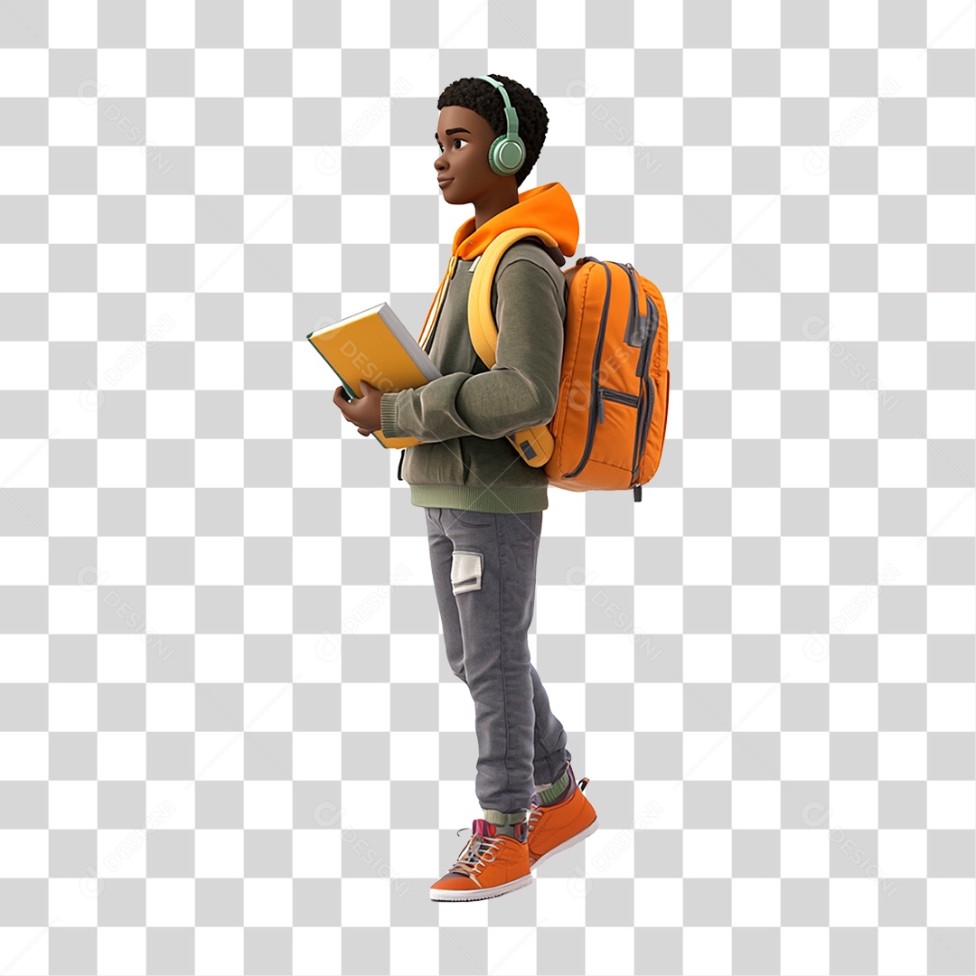 Personagem Jovem Estudante PNG Transparente