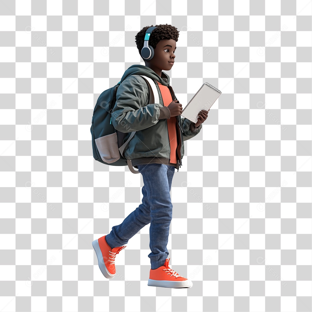 Personagem Jovem Estudante PNG Transparente