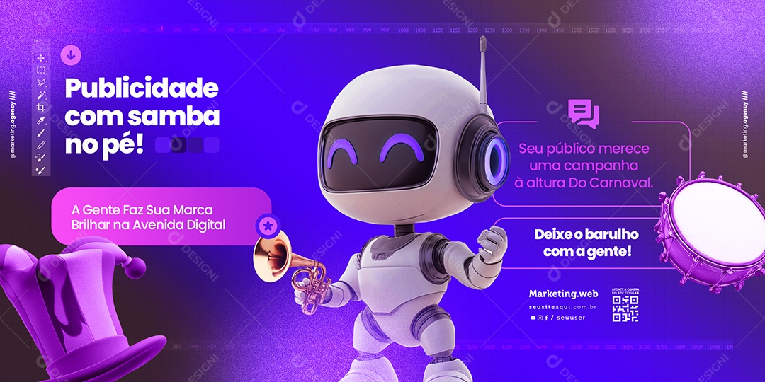Carrossel Carnaval Agencia Publicidade Marketing Digital Social Media PSD Editável