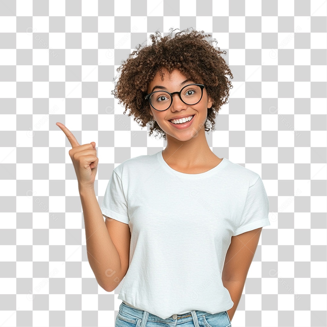 Mulher Apontando Gestos PNG Transparente