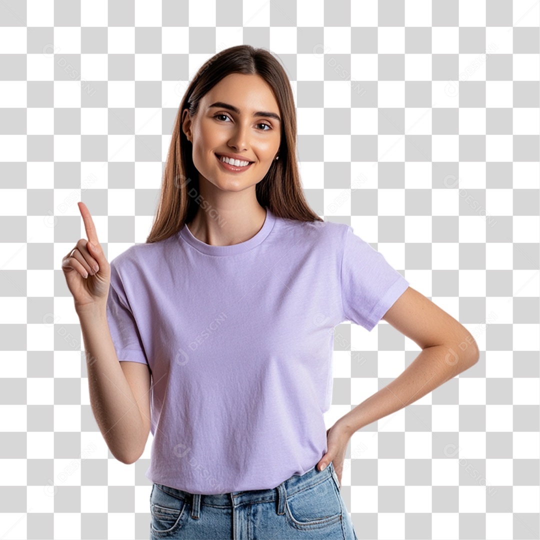 Mulher Apontando Gestos PNG Transparente