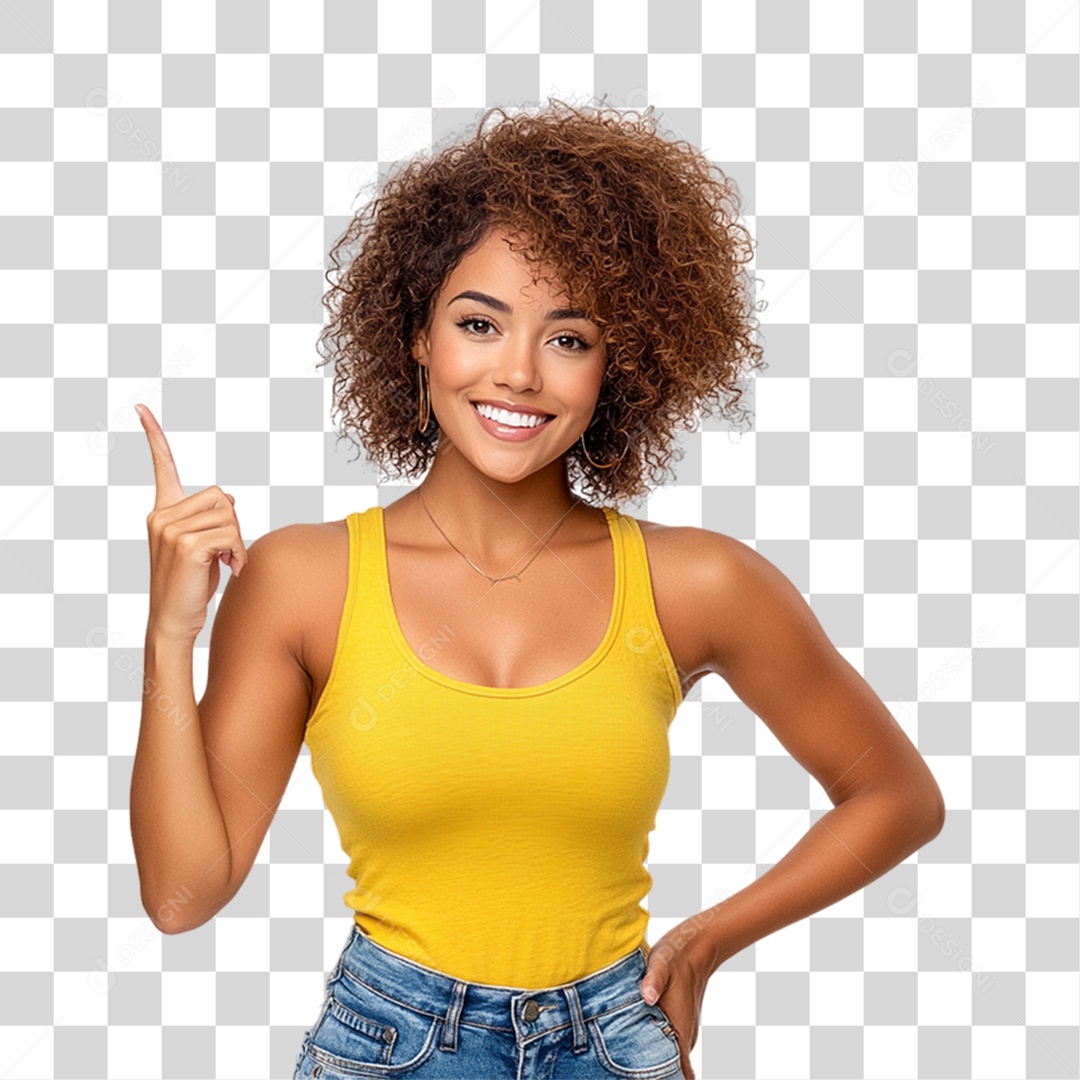 Mulher Apontando Gestos PNG Transparente
