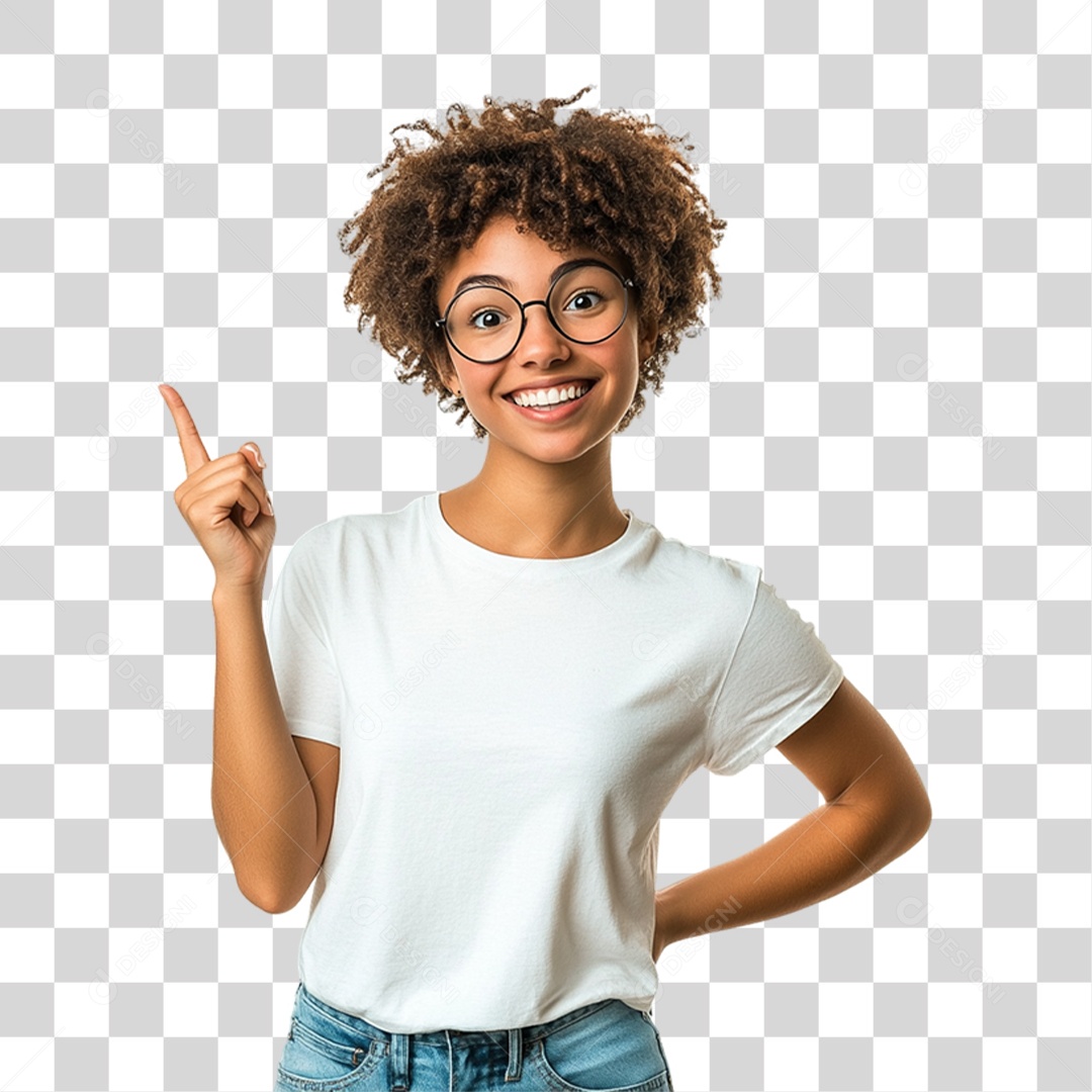 Mulher Apontando Gestos PNG Transparente
