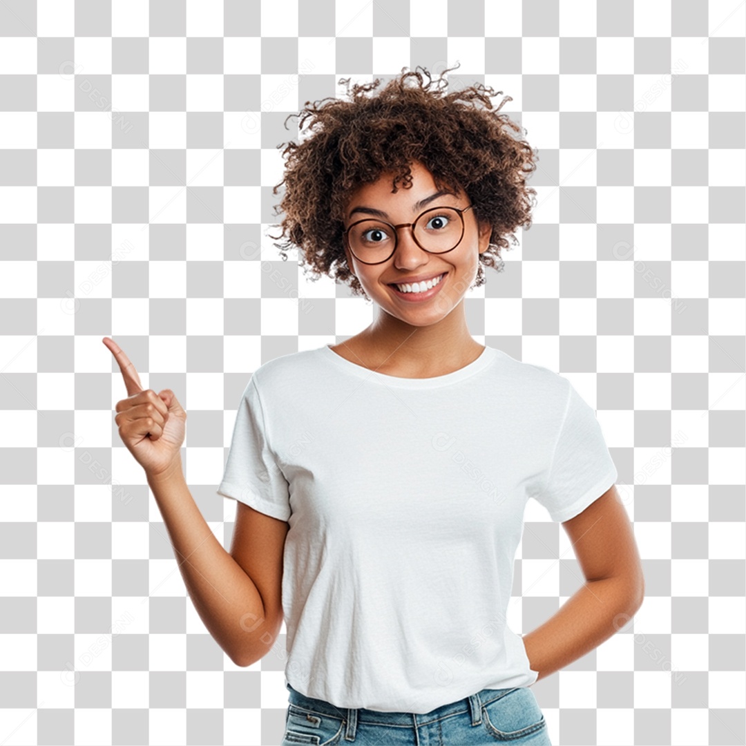Mulher Apontando Gestos PNG Transparente