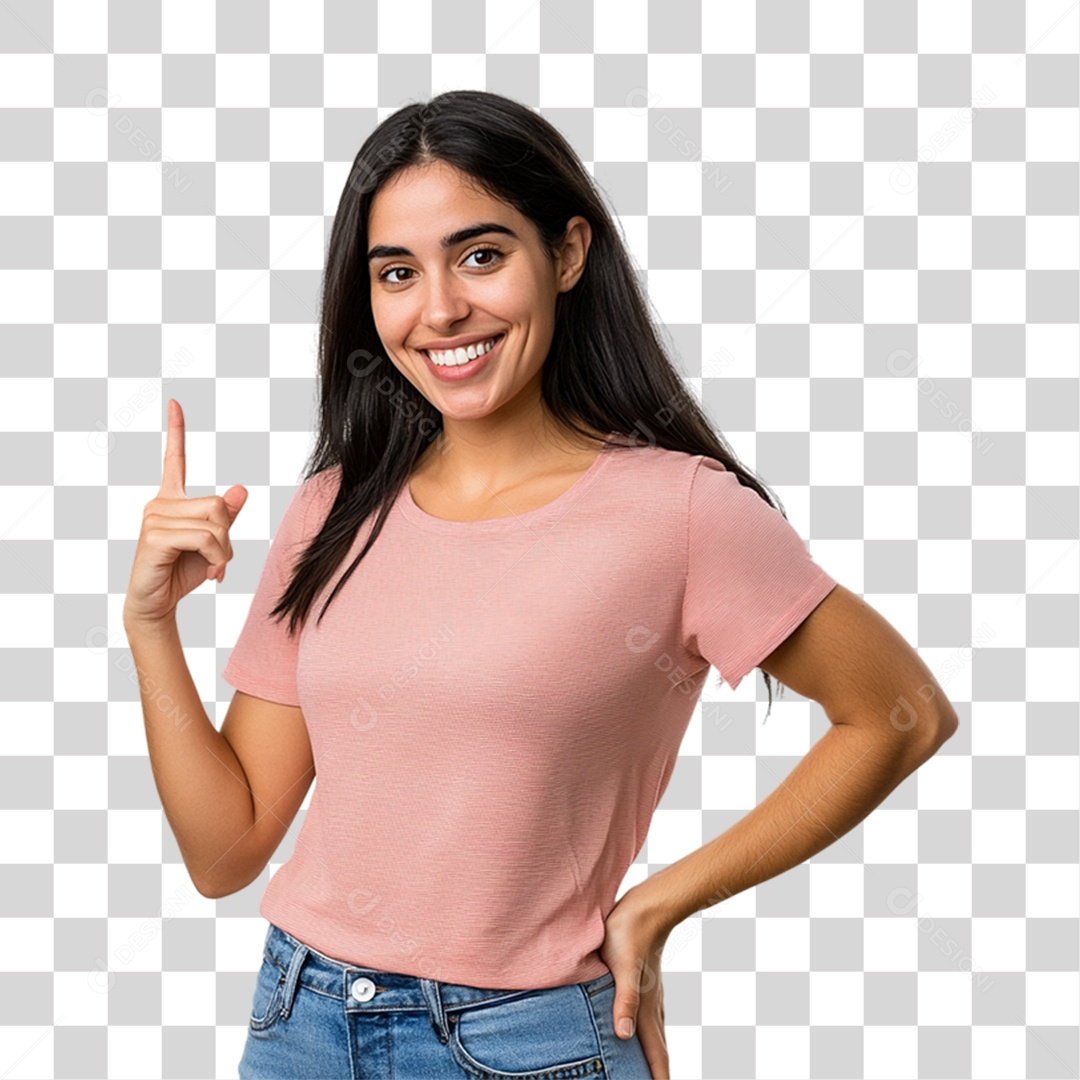 Mulher Apontando Gestos PNG Transparente
