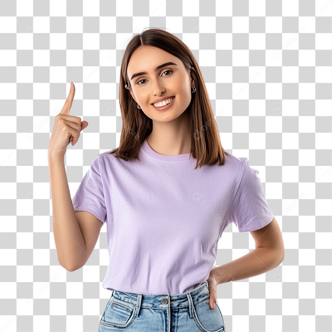Mulher Apontando Gestos PNG Transparente